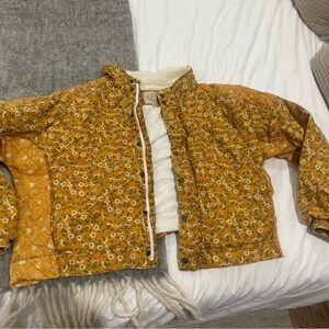 Chelsea & Violet Floral Yellow Puffer Jacket